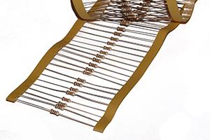 Typical resistors of various color values are shown.