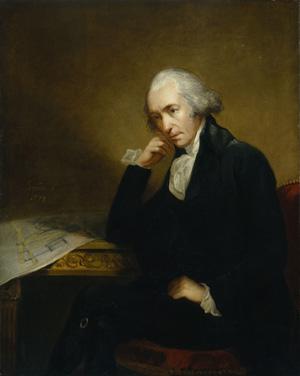 A painting of James Watt is shown.
