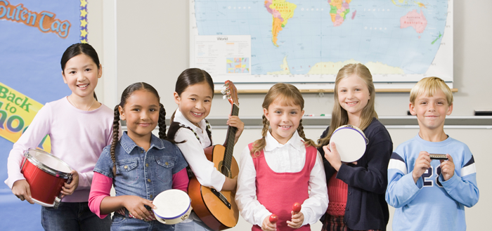 Image of students with different instruments