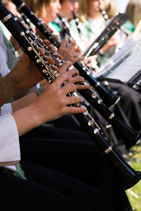 Image of a row of clarinet players