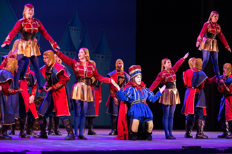 Students performing on stage