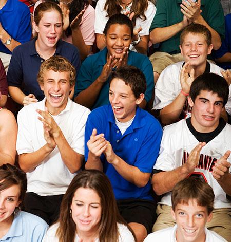 Student audience applauding