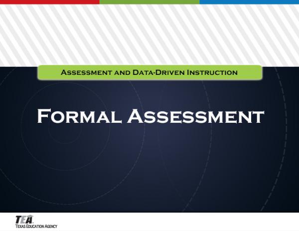 Formal Assessment section title