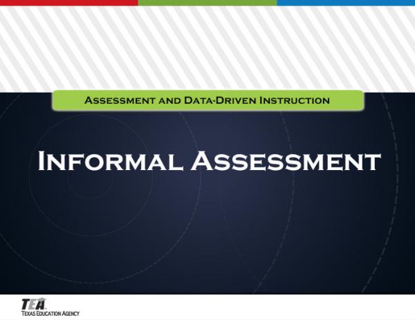 Informal assessment section title