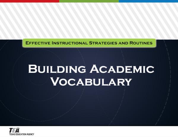 Building Academic Vocabulary title graphic