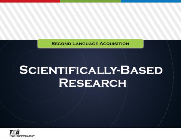 Scientifically-based research section title graphic