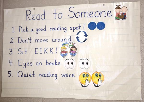 Read to Someone wall poster listing tips for reading to another person.