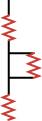 Circuit has two vertical resistors connected in line and a third resistor connected across the line between the two resistors.