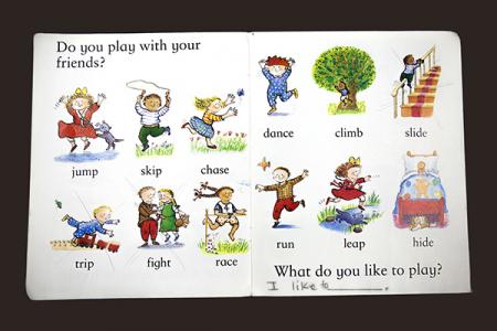 two page spread from an unidentified book with the words