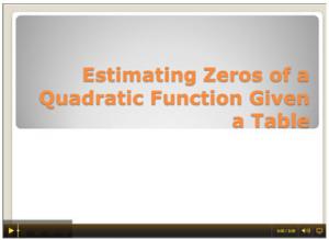 Estimating Square roots from a table video link