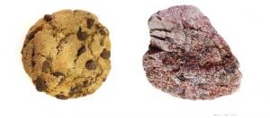 chocolate cookie and rock