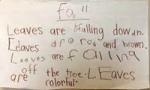 Student-completed interactive writing exercise about the Fall season.
