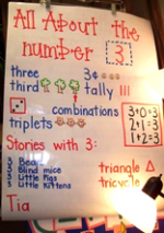 Photograph of anchor chart used in a classroom activity.