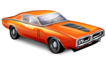 orange classic muscle car